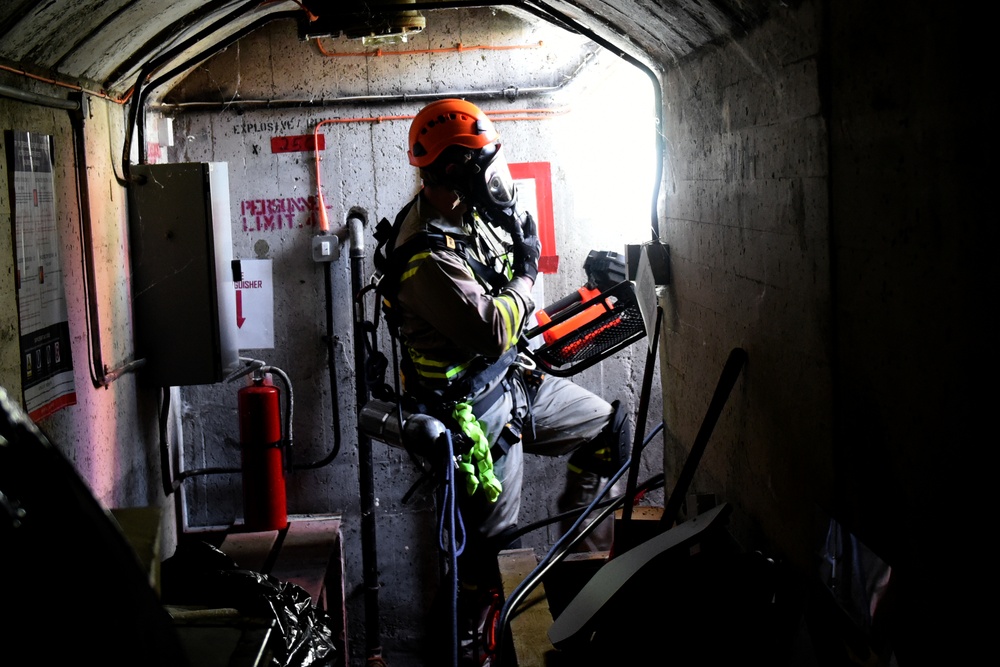 48th CES Firefighters conduct confined space training