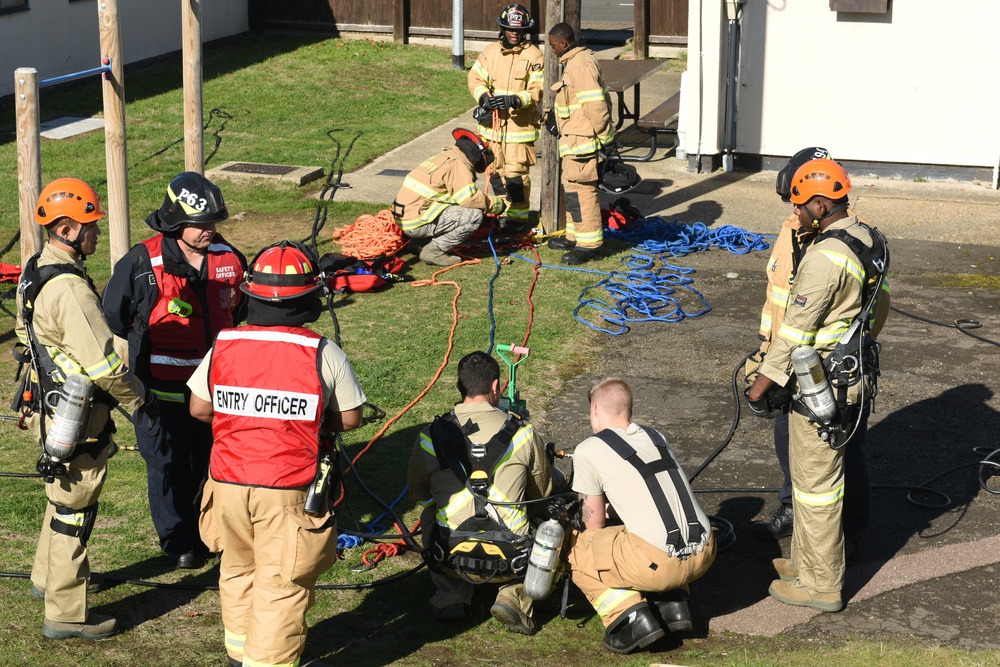 48th CES Firefighters conduct confined space training