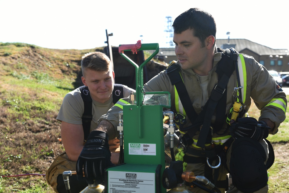 48th CES Firefighters conduct confined space training