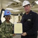USS Gerald R. Ford (CVN 78) supply department's awards at quarters.