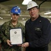 USS Gerald R. Ford (CVN 78) supply department's awards at quarters.