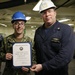USS Gerald R. Ford (CVN 78) supply department's awards at quarters.