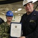 USS Gerald R. Ford (CVN 78) supply department's awards at quarters.