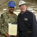 USS Gerald R. Ford (CVN 78) supply department's awards at quarters.