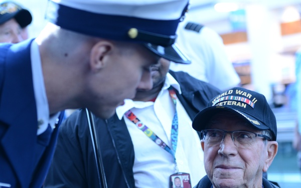 Coast Guardsmen visit war veterans at PDX