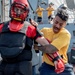 Sailors battle the O.C. Spray course for security reaction force basic training on USS Jason Dunham (DDG 109)