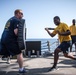 Sailors battle the O.C. Spray course for security reaction force basic training on USS Jason Dunham (DDG 109)