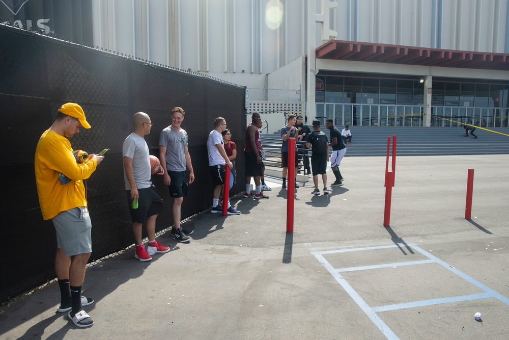 Camp Pendleton  Marines participate in LA Lakers Hoops for Troops Basketball Clinic