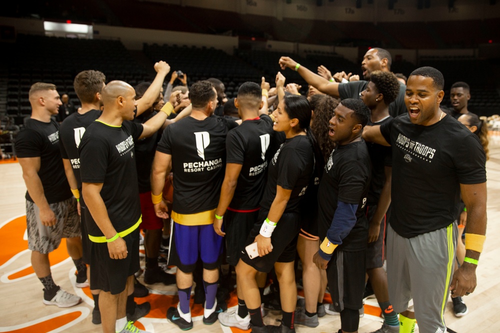 Camp Pendleton Marines participate in LA Lakers Hoops for Troops Basketball Clinic