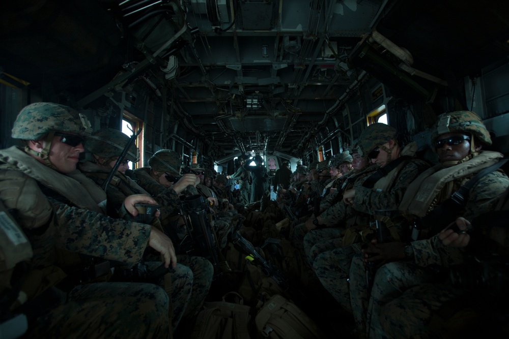 Corpsmen with Battalion Landing Team, 2nd Battalion, 5th Marines, simulate fresh whole blood auto-transfusion