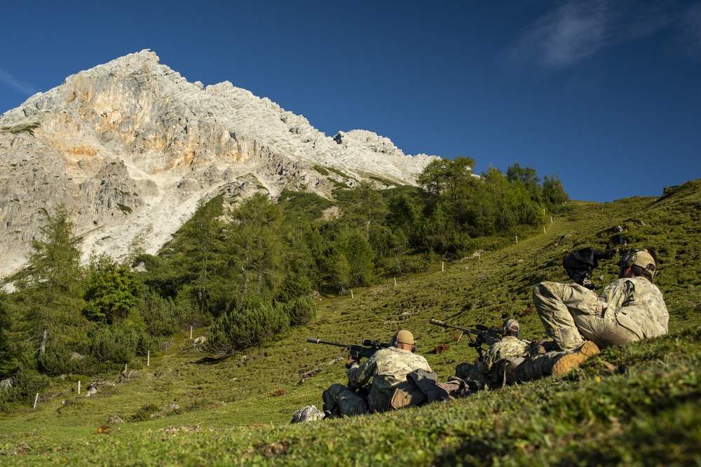 NATO Snipers Practice High-Angle Shooting in Austria