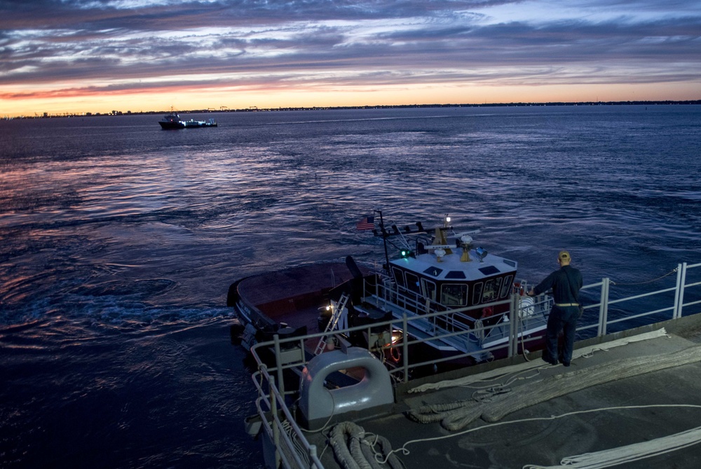 GHWB Returns to Home Port