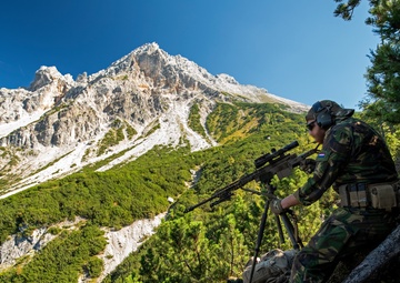 NATO Snipers Practice High-Angle Shooting in Austria