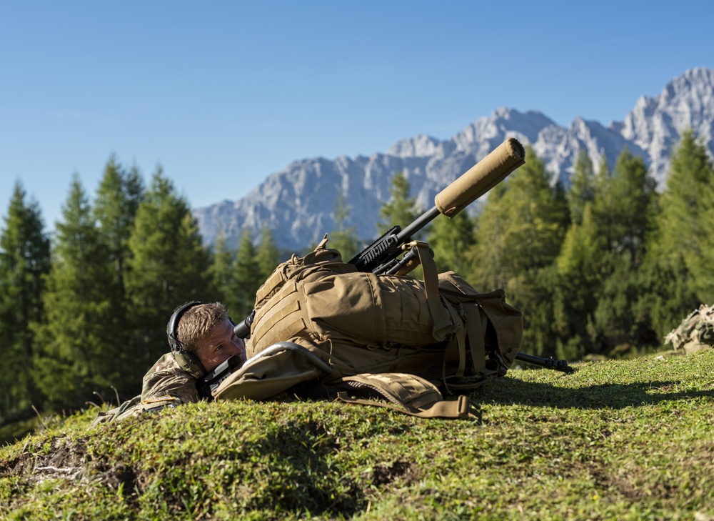 NATO Snipers Practice High-Angle Shooting in Austria