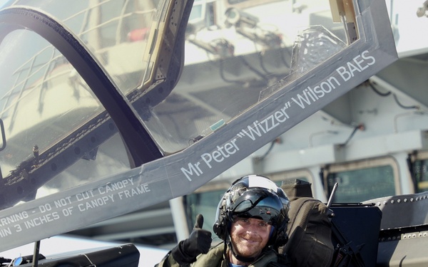 Fighter jets join forces with British aircraft carrier to make history