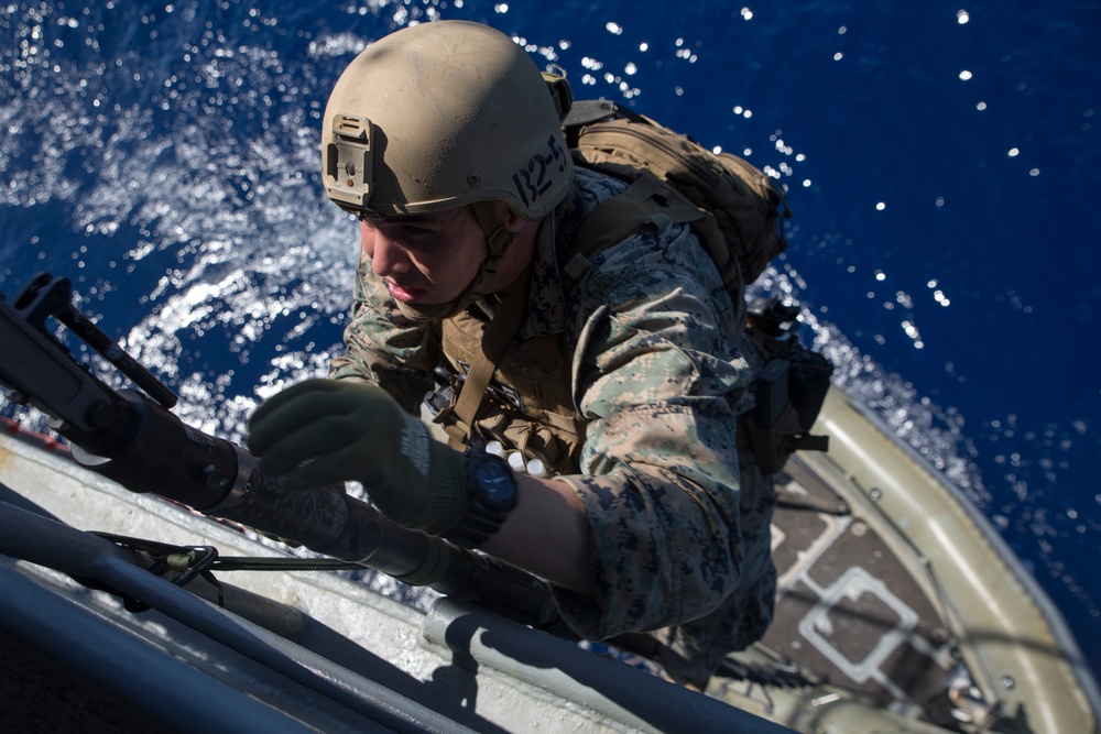 MRF Marines train for VBSS aboard the USS Ashland