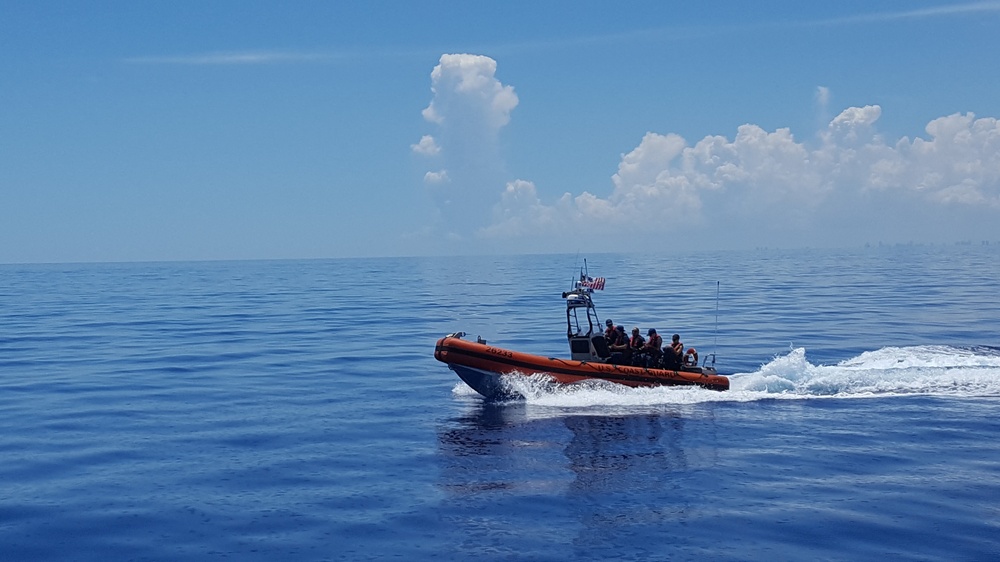 Coast Guard Cutter William Flores small-boat crew conducts law enforcement operations