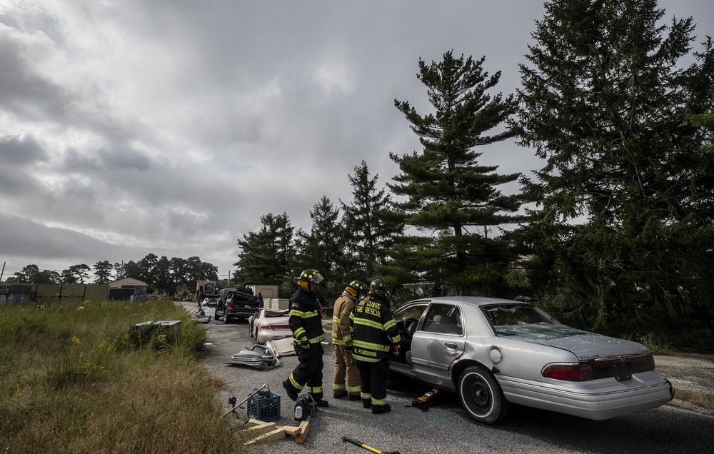 New Jersey Firefighters train with extrication tools