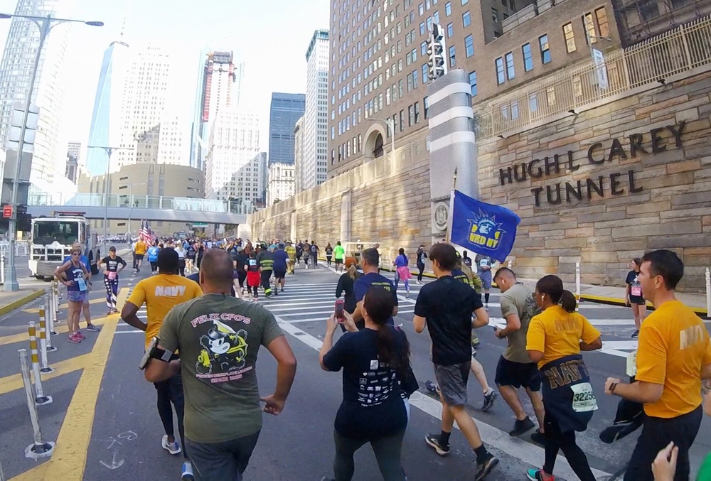 Sailors Run in NYC Tunnel to Towers to Pay Homage to First Responders