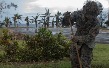 31st MEU Marines assist cleaning debris in Rota after Typhoon Mangkhut