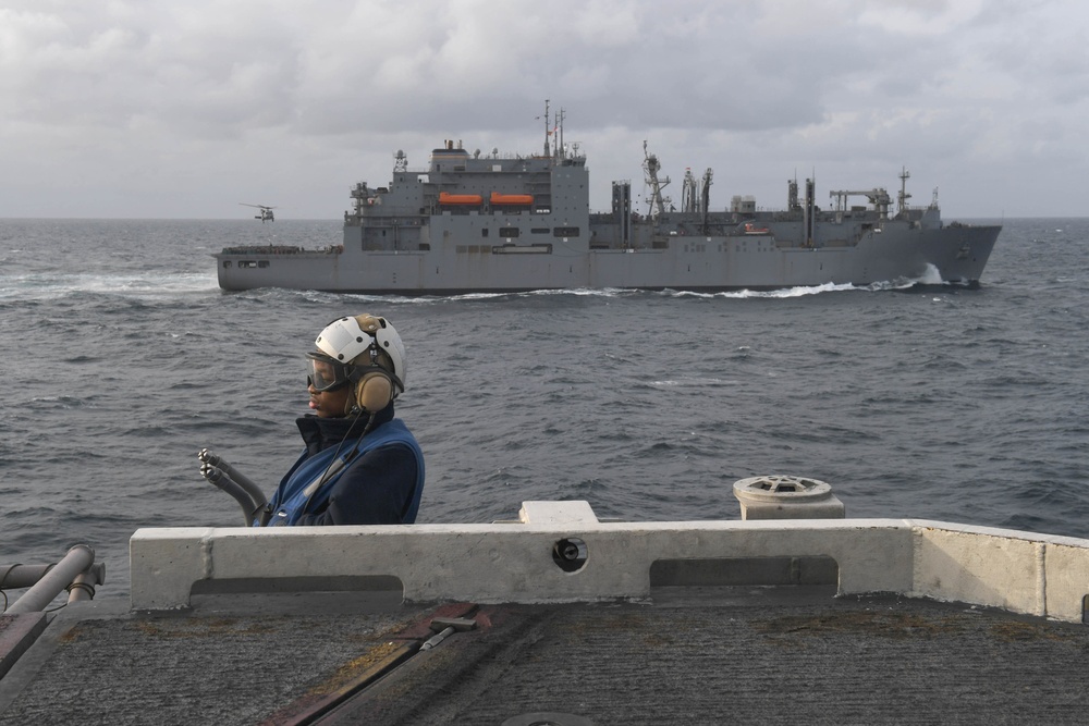 Carrier strike group operations in the Atlantic Ocean.