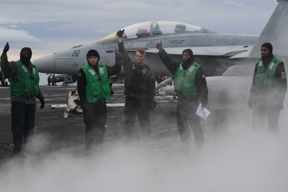 Carrier strike group operations in the Atlantic Ocean.