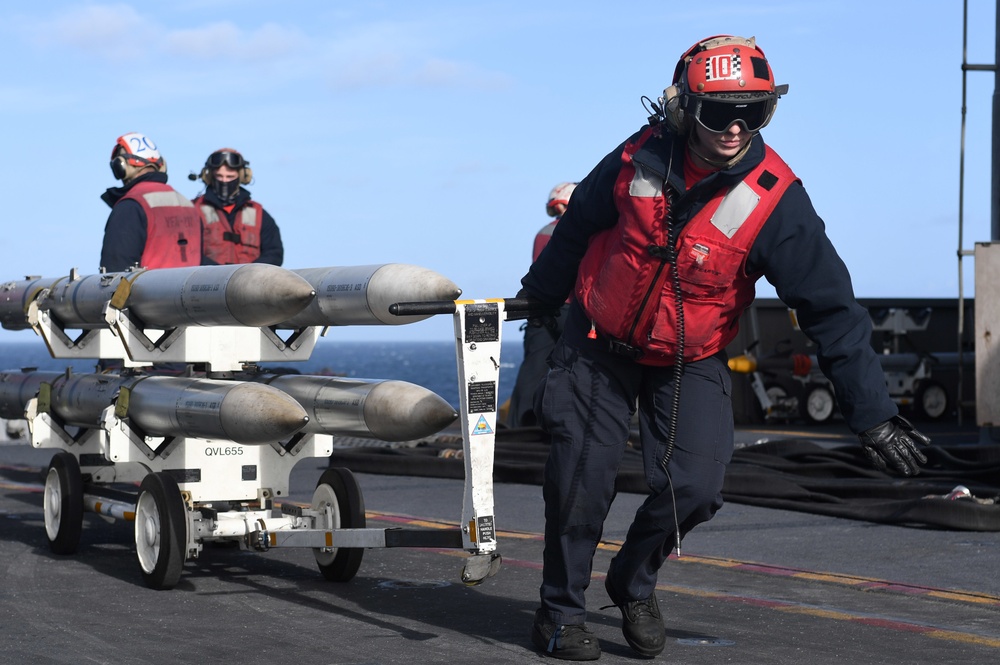 Carrier strike group operations in the Atlantic Ocean.