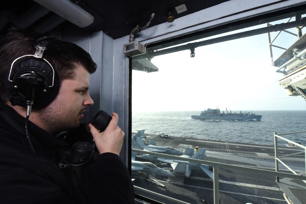 Carrier strike group operations in the Atlantic Ocean.