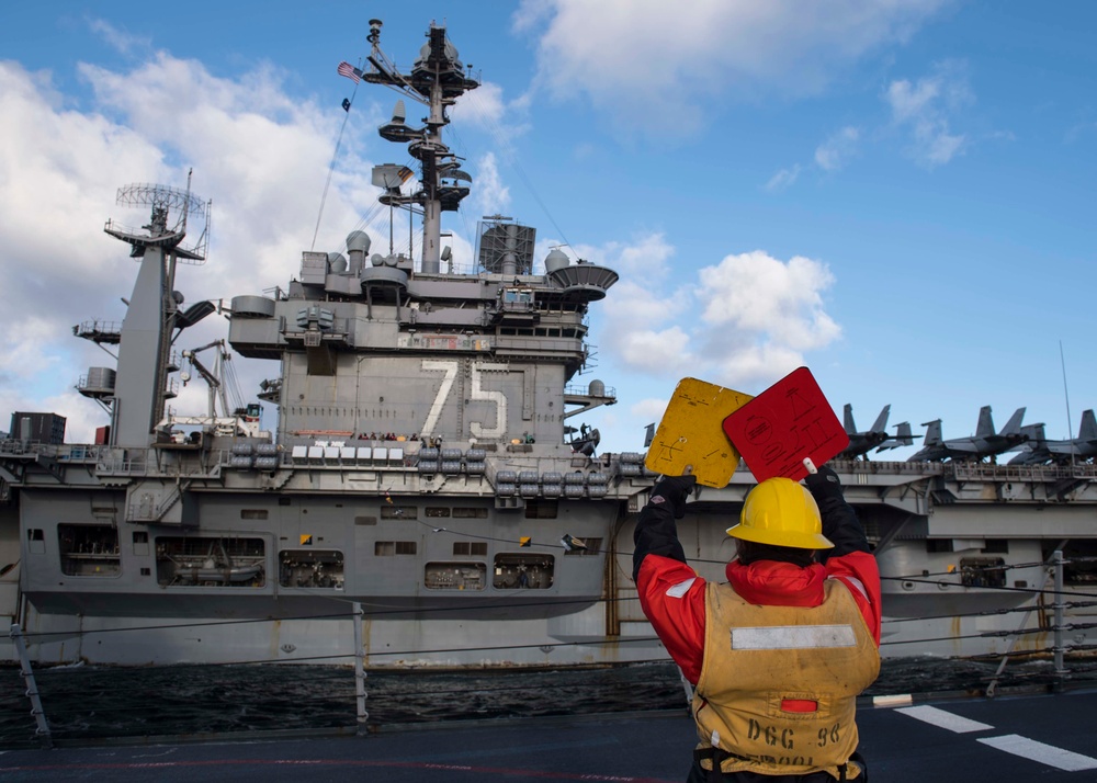 Carrier strike group operations in the Atlantic Ocean.