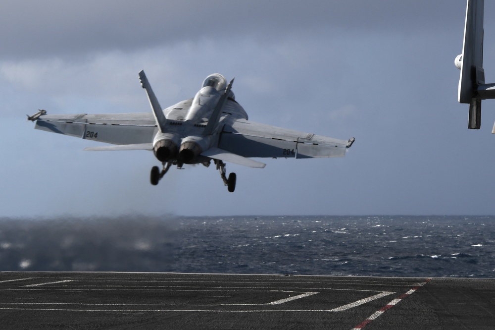 Carrier strike group operations in the Atlantic Ocean.