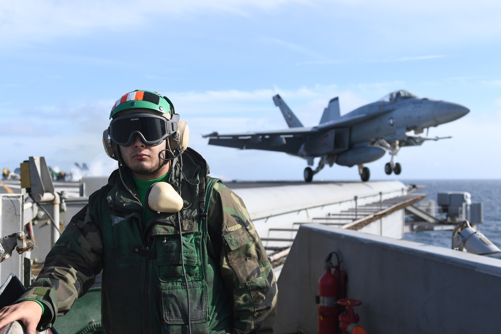 Carrier strike group operations in the Atlantic Ocean.