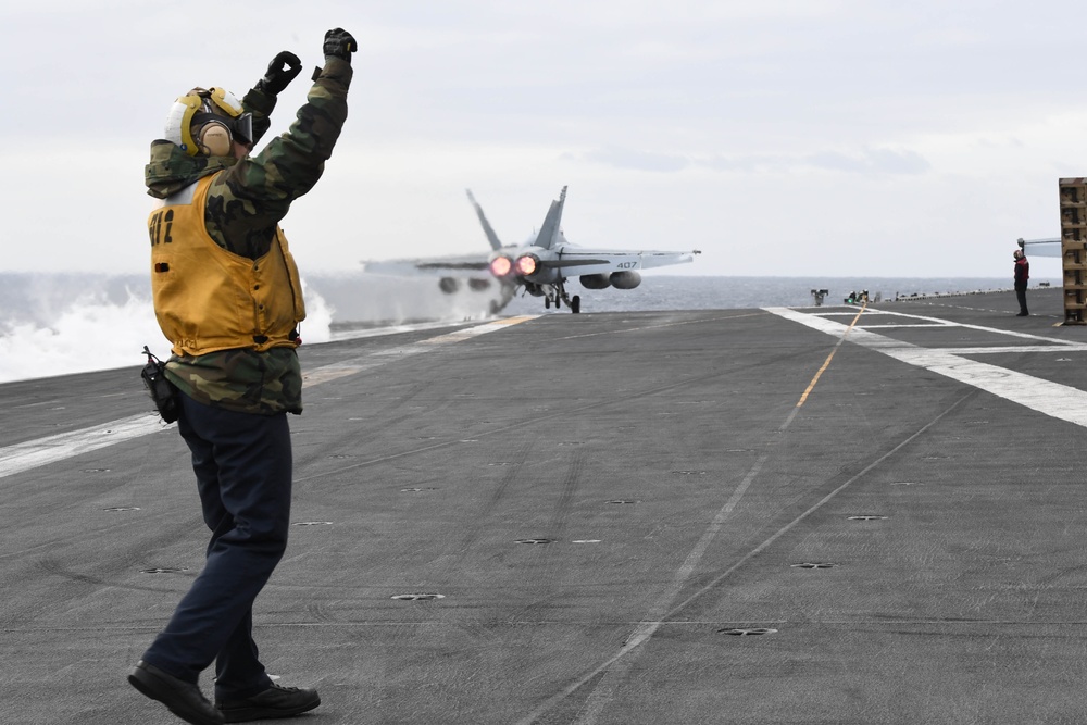 Carrier strike group operations in the Atlantic Ocean.