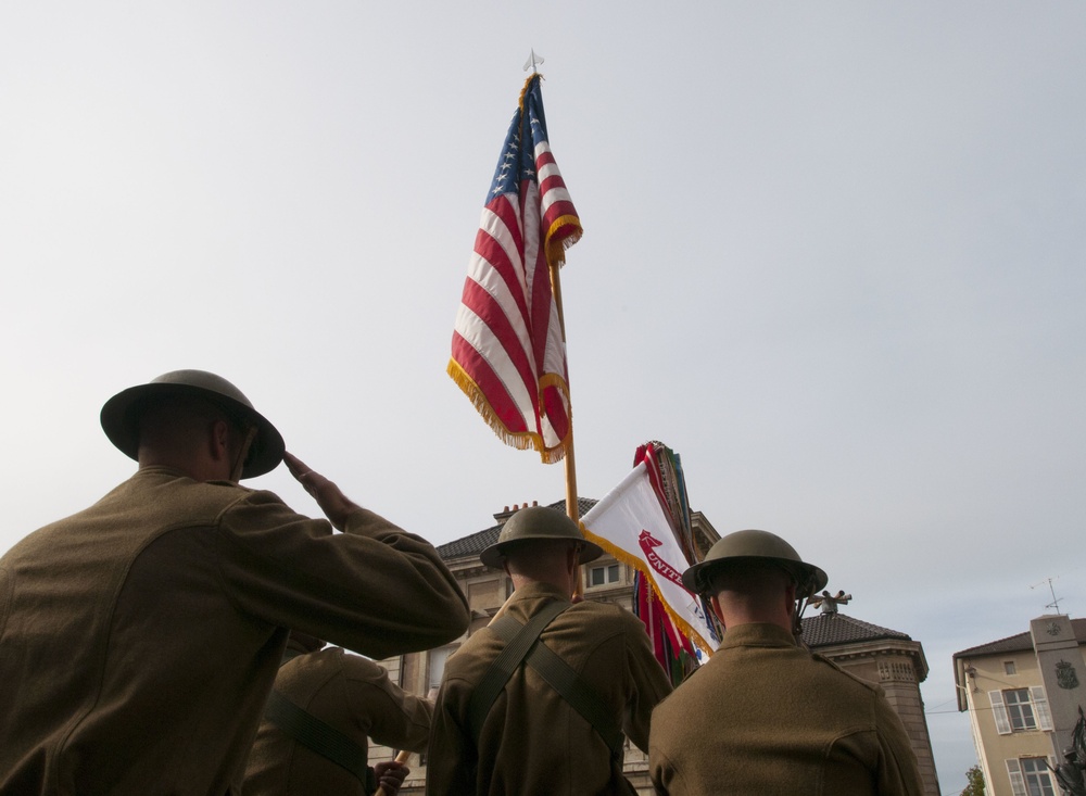 1ID Color Guard serve in WWI Centennial Commemorations