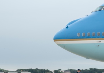 President Trump arrives at JBA from NYC
