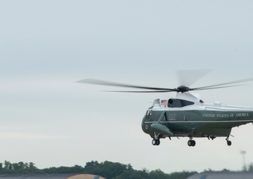 President Trump arrives at JBA from NYC