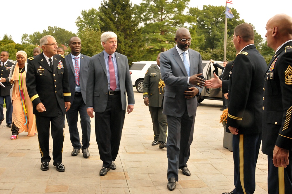 Liberian President Visits Michigan National Guard