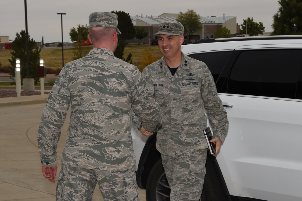 Maj. Gen. Stephen Whiting visits Buckley AFB