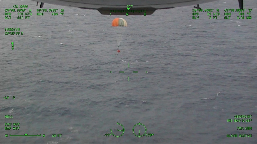 Coast Guard airdrops food to disabled cargo ship