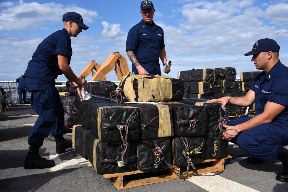 Coast Guard Cutter Stratton offloads more than 11 tons of cocaine