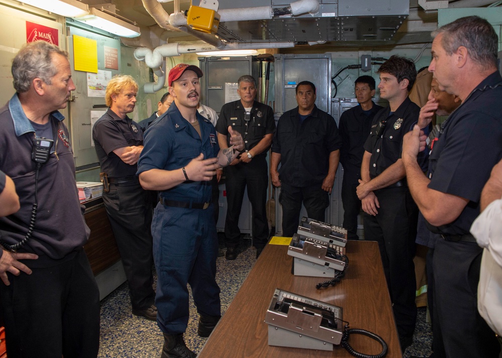 San Francisco Fire Department tours Bonhomme Richard