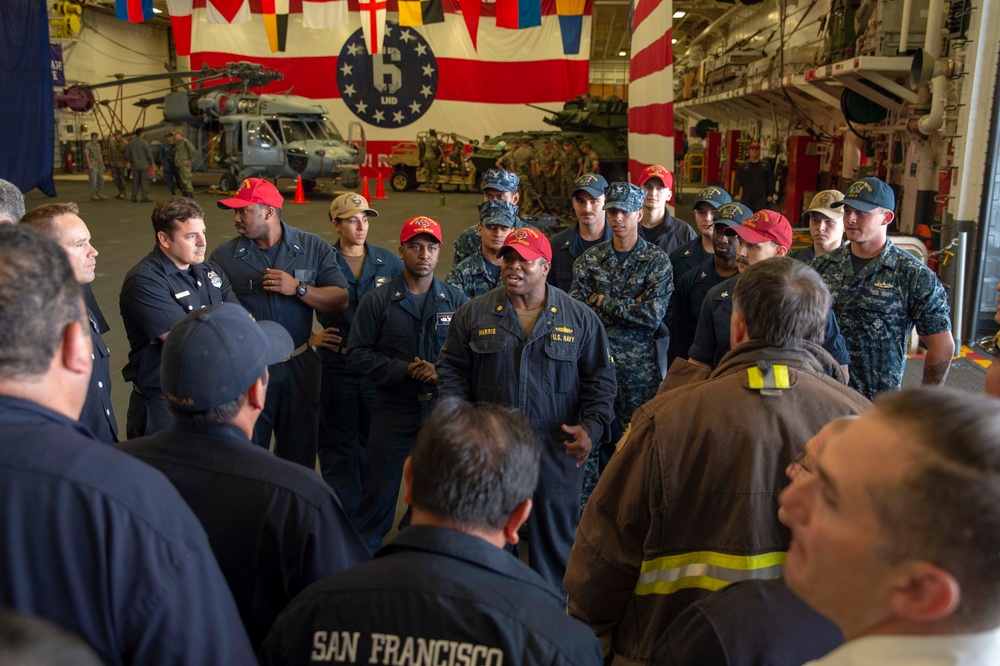 San Francisco Fire Department tours Bonhomme Richard