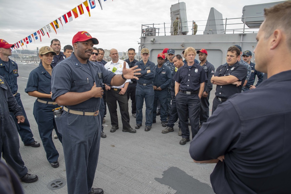 San Francisco Fire Department tours Bonhomme Richard