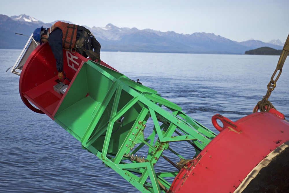 Coast Guard Cutter Anthony Petit crew conducts buoy maintenance in southeast Alaska