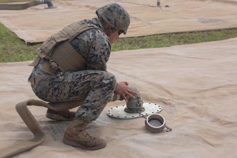 Walk the Line | Marines with Bulk Fuel Company assemble a fuel site