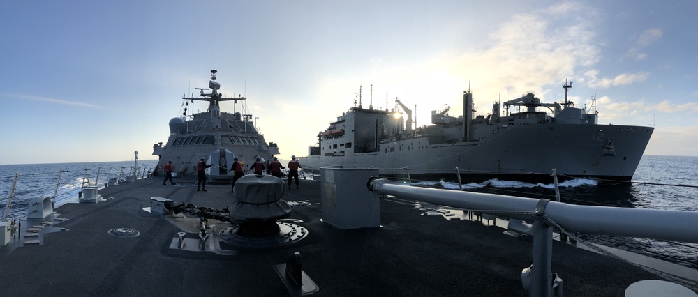 USS Detroit (LCS-7) Conducts Underway Replenishment with USNS