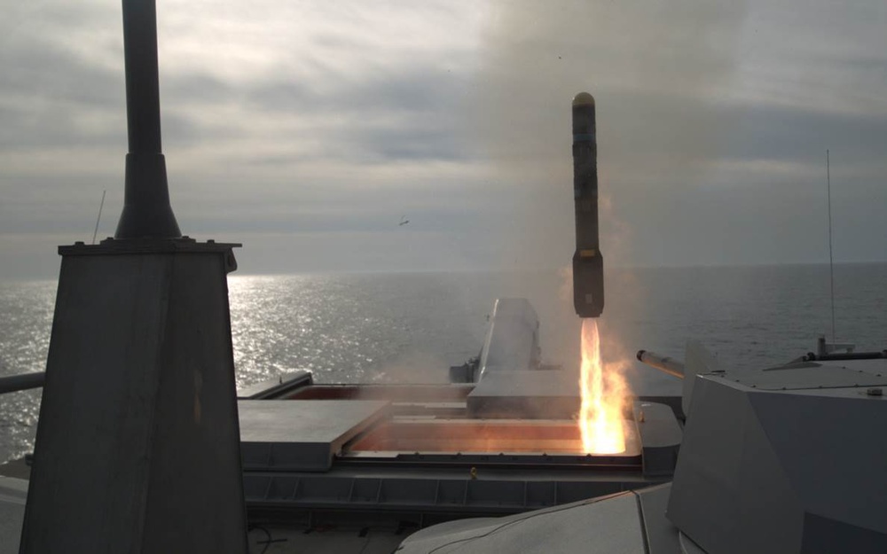 USS Detroit (LCS-7) Launches Hellfire Missile