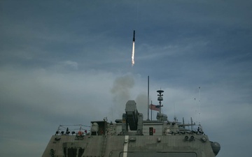 USS Detroit (LCS-7) Launches Hellfire Missile