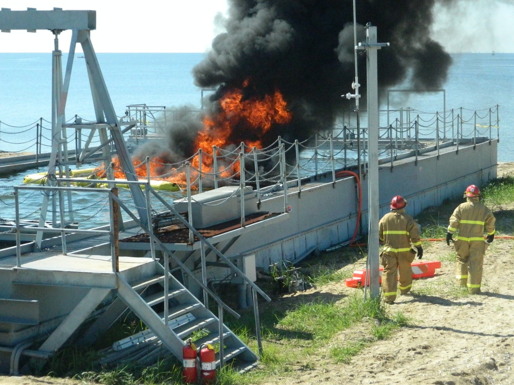Coast Guard Conducts Successful Oil Spill Test Burn on Little Sand Island in Mobile Bay