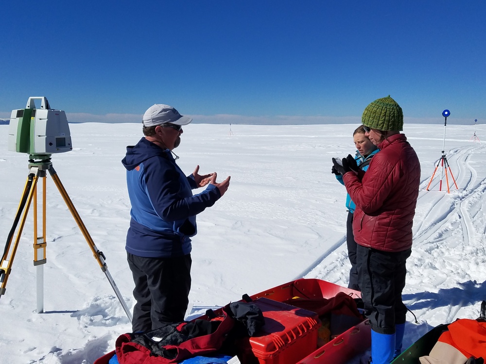 ERB's Arthur Gelvin collects terrestrial lidar data.