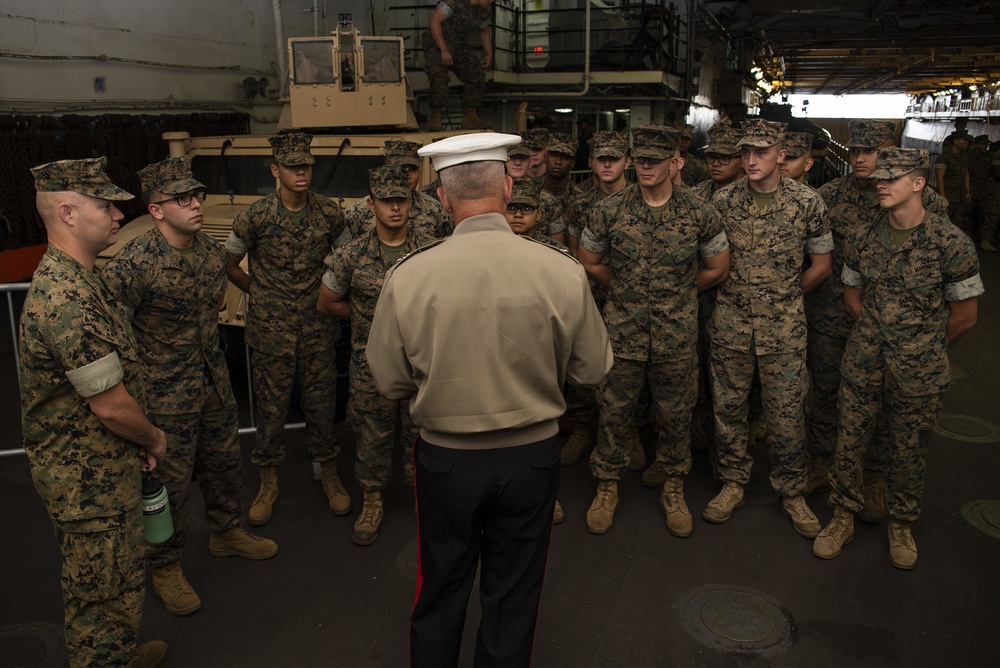 Lt. Gen. Joseph Osterman visits Bonhomme Richard